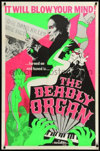 3d0535 FEAST OF FLESH dayglo 1sh 1967 The Deadly Organ will blow your mind, cool drug image!