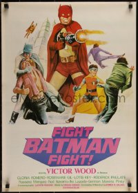 3d1684 FIGHT BATMAN FIGHT Filipino poster 1973 different art of Victor Wood in the title role!