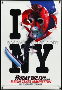 3d1345 FRIDAY THE 13th PART VIII recalled teaser 1sh 1989 Jason Takes Manhattan, I love NY in July!