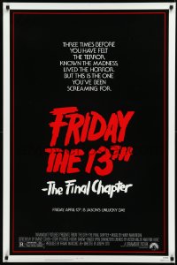 3d1338 FRIDAY THE 13th - THE FINAL CHAPTER 1sh 1984 Part IV, slasher sequel, Jason's unlucky day!