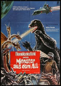 3d0412 DESTROY ALL MONSTERS German 1971 Ishiro Honda's Kaiju Soshingeki, Godzilla, King Ghidrah!
