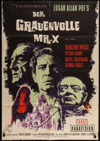 3d0416 TALES OF TERROR German 1964 art of Peter Lorre, Vincent Price & Basil Rathbone!