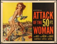 3d0002 ATTACK OF THE 50 FT WOMAN 1/2sh 1958 most classic art of enormous Allison Hayes over highway!