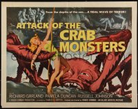 3d1771 ATTACK OF THE CRAB MONSTERS 1/2sh 1957 Roger Corman, art of Pamela Duncan attacked!