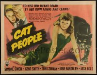 3d0004 CAT PEOPLE style B 1/2sh 1942 Val Lewton, different image of sexy Simone Simon, ultra rare!