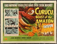 3d0233 CURUCU, BEAST OF THE AMAZON linen style B 1/2sh 1956 Universal monster art by Reynold Brown!