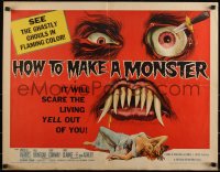 3d1796 HOW TO MAKE A MONSTER 1/2sh 1958 ghastly ghouls, it will scare the living yell out of you!