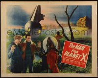 3d1804 MAN FROM PLANET X style A 1/2sh 1951 Edgar Ulmer, different image of alien & men by ship, rare!