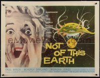3d0005 NOT OF THIS EARTH 1/2sh 1957 classic close up art of screaming girl & alien monster!