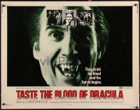 3d1828 TASTE THE BLOOD OF DRACULA 1/2sh 1970 Hammer horror, vampire Christopher Lee showing fangs!