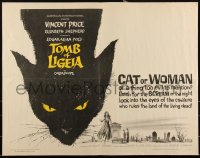 3d1831 TOMB OF LIGEIA 1/2sh 1965 Vincent Price, Roger Corman, Edgar Allan Poe, cool cat art, rare!