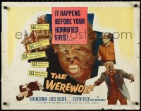 3d1837 WEREWOLF style A 1/2sh 1956 wolfman montage, it happens before your horrified eyes, very rare!