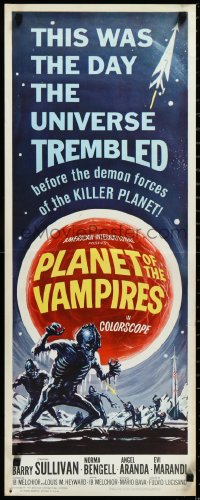 3d1880 PLANET OF THE VAMPIRES insert 1965 Mario Bava, beings of the future, great Reynold Brown art!