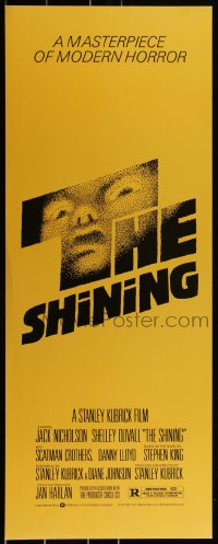 3d1886 SHINING insert 1980 Stephen King & Stanley Kubrick, crazy Jack Nicholson, Saul Bass art!
