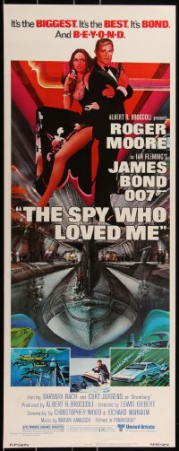 3d1888 SPY WHO LOVED ME insert 1977 great art of Roger Moore as James Bond by Bob Peak!