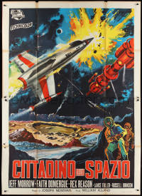 3d0056 THIS ISLAND EARTH Italian 2p R1964 cool completely different sci-fi art by De Amicis!