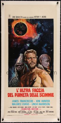 3d0310 BENEATH THE PLANET OF THE APES linen Italian locandina 1970 different art of James Franciscus!