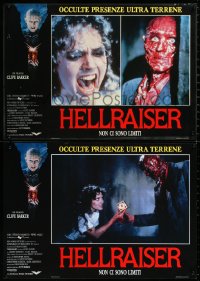 3d1591 HELLRAISER set of 6 Italian 19x27 pbustas 1987 Clive Barker horror, great images of Pinhead!