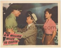 3d0713 20 MILLION MILES TO EARTH LC #6 1957 close up of William Hopper, Joan Taylor & Frank Puglia!