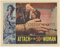 3d0727 ATTACK OF THE 50 FT WOMAN LC #2 1958 great special FX image of giant hand caught by chains!