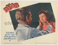 3d0736 BLOB LC #2 1959 c/u of young Steve McQueen with his hands on Aneta Corseaut's neck!
