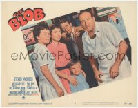 3d0734 BLOB LC #8 1958 c/u of young Steve McQueen on phone with scared Aneta Corseaut & others!
