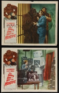 3d1169 BOWERY BOYS MEET THE MONSTERS 2 LCs 1954 Leo Gorcey with wacky robot and gorilla!