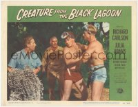 3d0748 CREATURE FROM THE BLACK LAGOON LC #3 1954 barechested divers Richard Carlson & Denning!