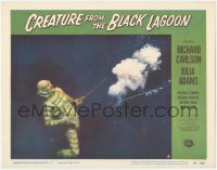 3d0743 CREATURE FROM THE BLACK LAGOON LC #4 1954 cool image of monster shot underwater with harpoon!