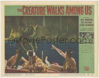 3d0750 CREATURE WALKS AMONG US LC #2 1956 great close up of the monster on boat attacking top cast!