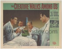 3d0752 CREATURE WALKS AMONG US LC #4 1956 four guys examine wounded monster on operating table!
