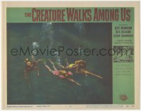 3d0756 CREATURE WALKS AMONG US LC #6 1956 great c/u of scuba divers with spear guns, but no monster!