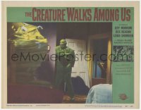 3d0753 CREATURE WALKS AMONG US LC #7 1956 full-length image of the monster busting through doorway!