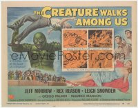 3d0749 CREATURE WALKS AMONG US TC 1956 Reynold Brown art of monster holding victim over his head!