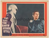 3d0698 DAY THE EARTH STOOD STILL LC #7 1951 great close up of Michael Rennie standing by Gort!