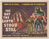 3d0692 DAY THE EARTH STOOD STILL TC 1951 classic art of Gort holding Patricia Neal, Michael Rennie!
