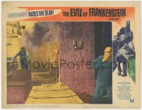 3d0952 EVIL OF FRANKENSTEIN LC #6 1964 Peter Cushing & monster in the laboratory as it explodes!