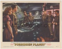 3d0703 FORBIDDEN PLANET LC #4 1956 Anne Francis & Leslie Nielsen watch Robby the Robot at controls!