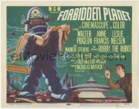 3d0700 FORBIDDEN PLANET TC 1956 great artwork of Robby the Robot carrying Anne Francis, classic!