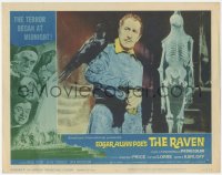 3d0996 RAVEN LC #2 1963 great close up of Vincent Price with bird perched on his shoulder, Poe!