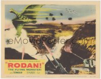 3d0851 RODAN LC #4 1957 Sora no Daikaiju Radon, giant cannons shooting at the flying monster!