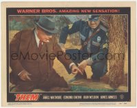 3d0855 THEM LC #6 1954 c/u of police officer James Whitmore & Edmund Gwenn examine clue on ground!