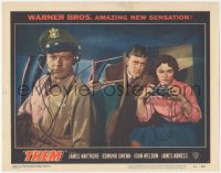 3d0854 THEM LC #7 1954 James Arness in airplane with Joan Weldon holding camera behind Sean McClory!
