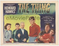 3d0864 THING LC #5 1951 Howard Hawks classic, Margaret Sheridan, Dierkes & Frees staring down!