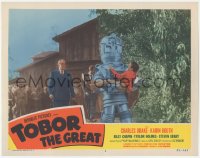 3d0891 TOBOR THE GREAT LC #2 1954 the funky robot with human emotions carrying boy in its arms!