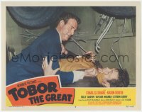 3d0895 TOBOR THE GREAT LC #5 1954 wacky close up image of two men fighting in garage under car!