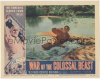 3d0901 WAR OF THE COLOSSAL BEAST LC #6 1958 c/u of man fallen in swamp staring up in terror!