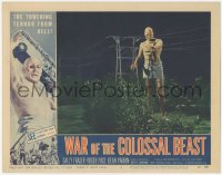 3d0899 WAR OF THE COLOSSAL BEAST LC #7 1958 great close up of the monster grabbing power lines!