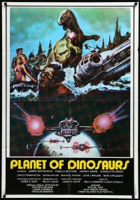 3d1571 PLANET OF DINOSAURS Lebanese 1978 X-Wings & Millennium Falcon art from Star Wars by Aller!