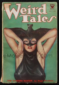 3d1183 WEIRD TALES pulp magazine October 1933 Margaret Brundage art of sexy woman wearing bat mask!